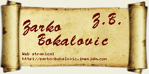 Žarko Bokalović vizit kartica